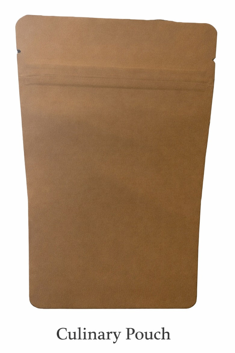 Brown culinary pouch on a white background
