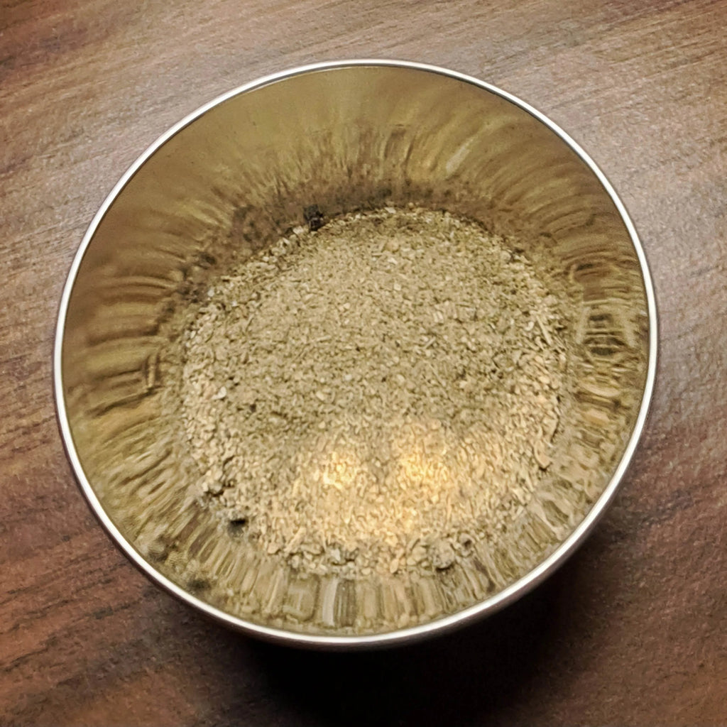 Bowl with Homestead Dust on a wooden surface
