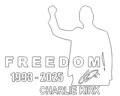 Charlie Kirk Freedom Decal - Triple H Homestead & Triple H Country Store -- White